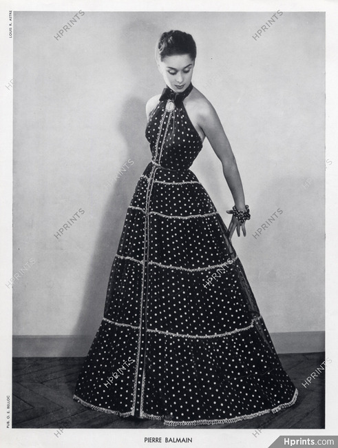 Pierre Balmain 1951 Evening Gown, Fashion Photography Louis Astre