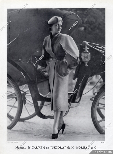 Carven 1950 Winter Coat, Photo Guy Arsac, Moreau & Cie
