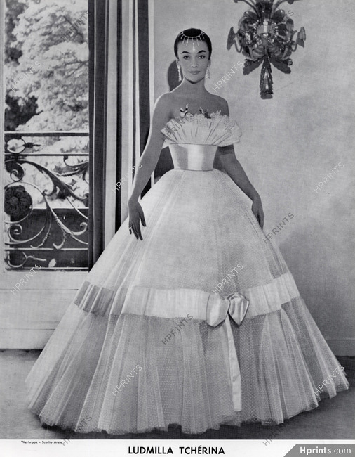 Carven 1957 Ludmilla Tchérina, Evening Gown, Photo Arsac