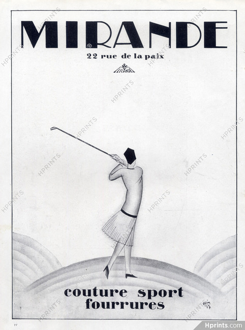 Mirande 1927 Sport Fashion, Golfer, Pierre Simon