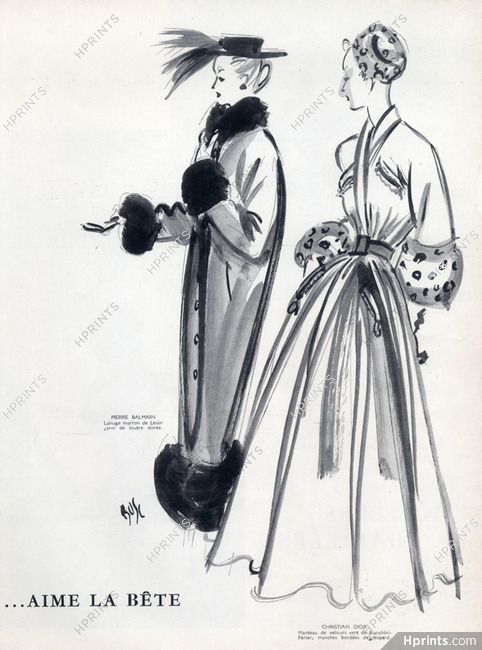 Christian Dior & Pierre Balmain 1947 Velvet Coats, Fernando Bosc
