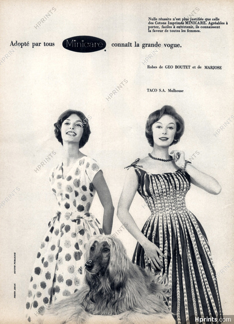 Geo Boutet & Marjose 1958 Summer Dress, Sighthound, Greyhound