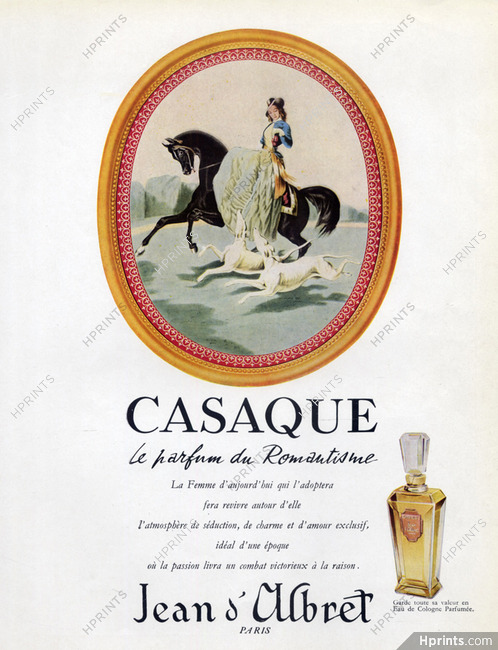 Jean d'Albret (Perfumes) 1956 Casaque, Sighthound, Greyhound, Amazone