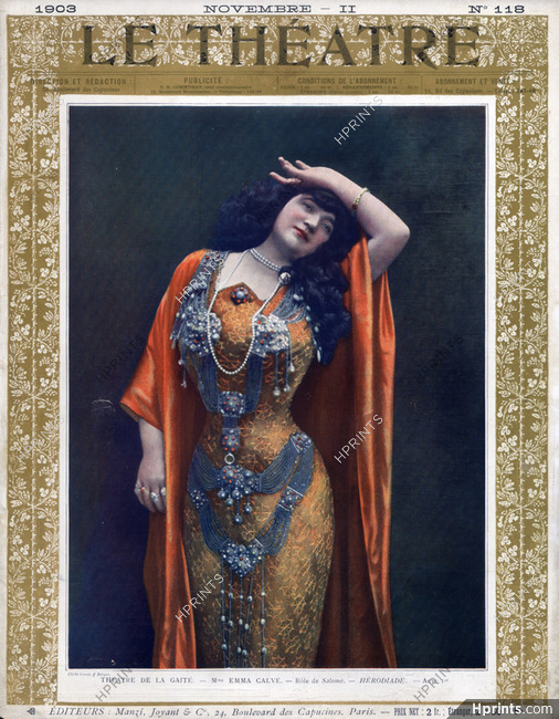 Emma Calvé 1903 Theatre Costume, Salomé, Herodiade
