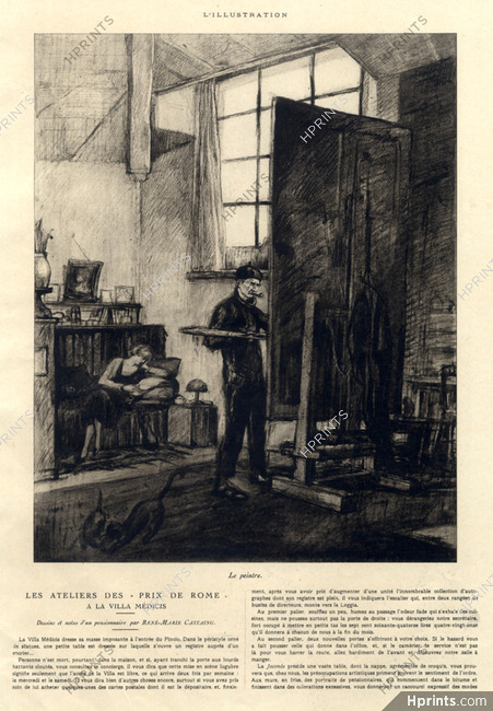 Les Ateliers des Prix de Rome à la Villa Médicis, 1926 - René-Marie Castaing Le Peintre, Text by René-Marie Castaing, 4 pages
