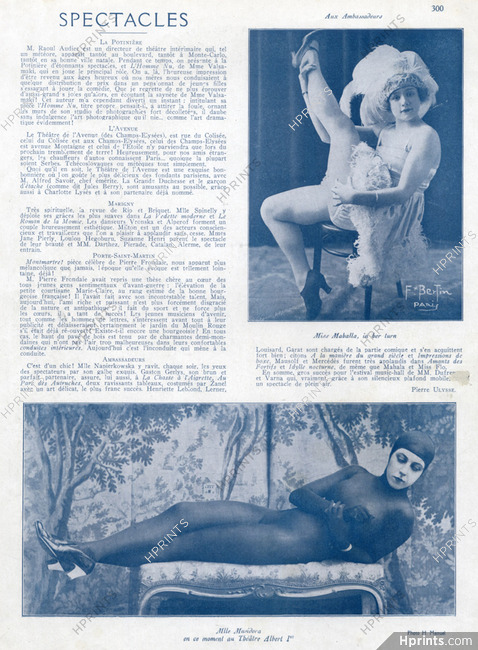 Musidora & Miss Mahala 1924 Theatre Costume