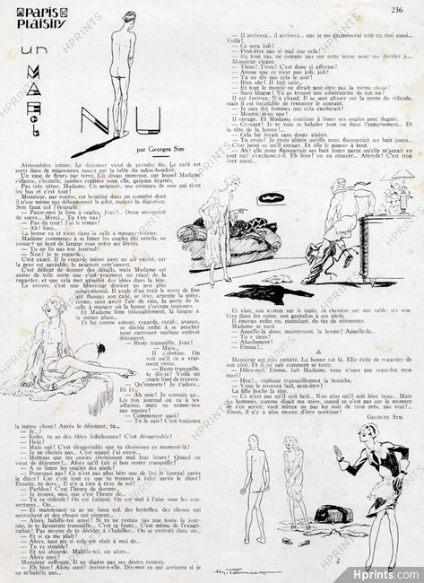 Un Mari Nu, 1927 - Georges Simenon Henry Fournier, Texte par Georges Sim