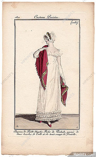 Le Journal des Dames et des Modes 1810 Costume Parisien N°1061