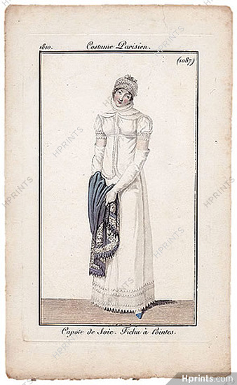 Le Journal des Dames et des Modes 1810 Costume Parisien N°1087 Shawl