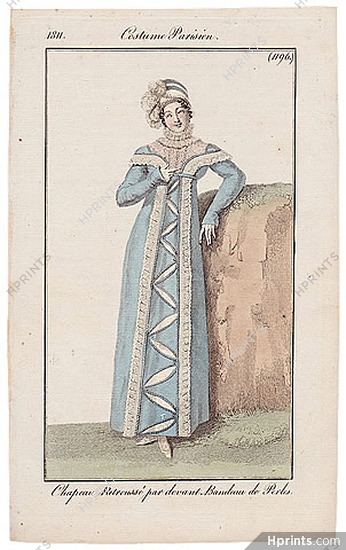Le Journal des Dames et des Modes 1811 Costume Parisien N°1196