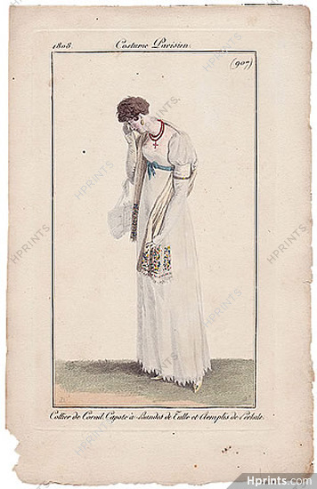 Le Journal des Dames et des Modes 1808 Costume Parisien N°907