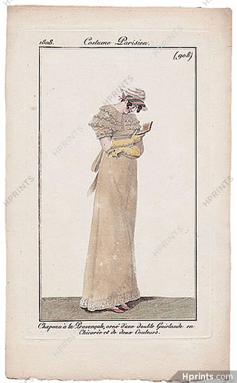 Le Journal des Dames et des Modes 1808 Costume Parisien N°908