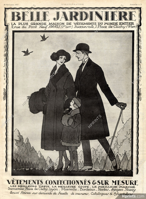 Belle Jardinière (Department store) 1922 Fashion for Man, Woman & Children
