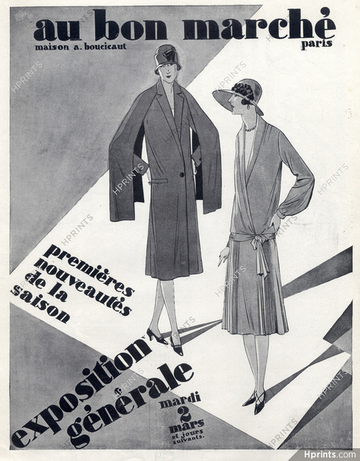 Au Bon Marché (Ets A. Boucicaut) 1926 Fashion Illustration