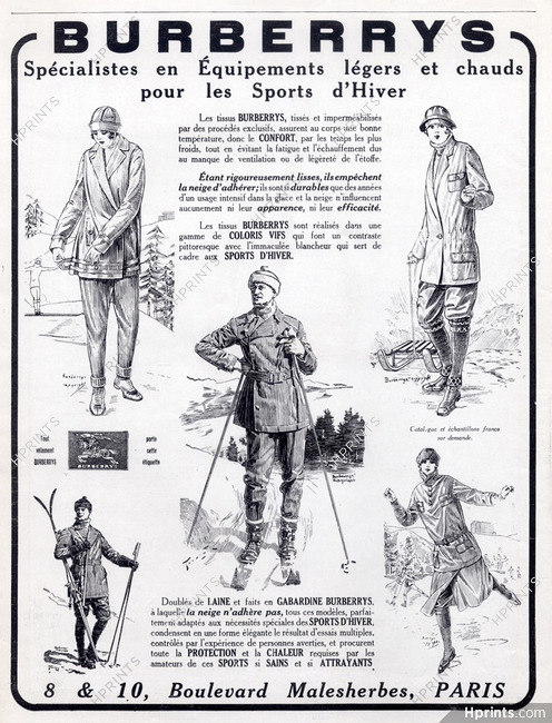 Burberrys (Clothing) 1924 Clothes for Skiing, Ice Skating