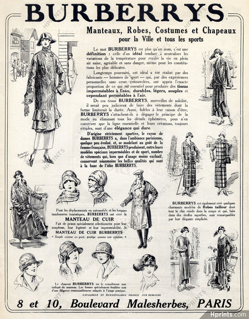 Burberrys (Clothing) 1924 Winter Coats, Raincoats, Hats