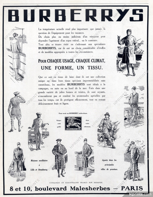 Burberrys (Clothing) 1928 Fashion Sports — Advertisements