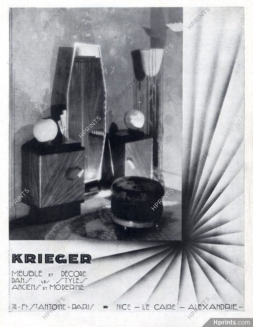Krieger (Decorative Arts) 1928 Furniture, Art Deco Style