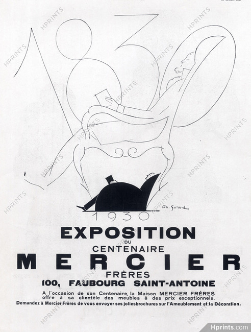 Mercier Frères (Decorative Arts) 1930 Exposition du Centenaire, An. Girard