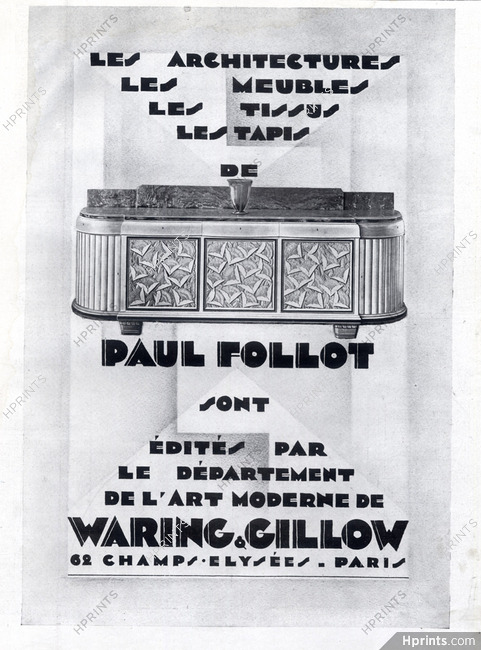 Waring & Gillow 1928 Paul Follot, Furniture
