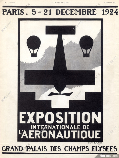 Exposition Aeronautique 1924 Luc Lanel, Exhibition Airplane Airship