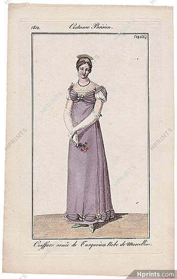 Le Journal des Dames et des Modes 1812 Costume Parisien N°1266