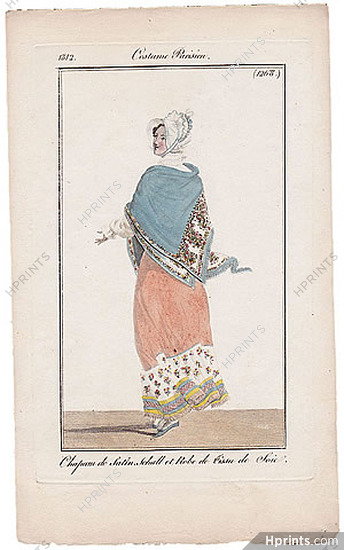 Le Journal des Dames et des Modes 1812 Costume Parisien N°1268