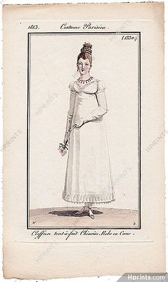 Le Journal des Dames et des Modes 1813 Costume Parisien N°1330 Chinese Hairstyle, Horace Vernet