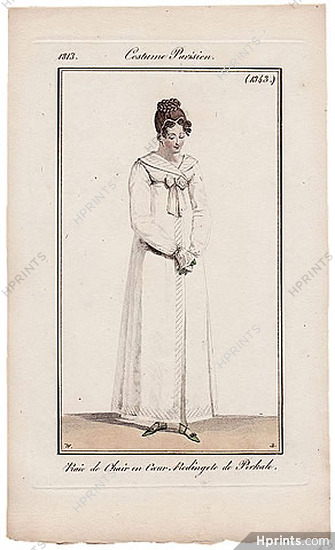 Le Journal des Dames et des Modes 1813 Costume Parisien N°1343 Horace Vernet