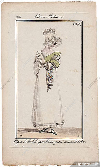 Le Journal des Dames et des Modes 1813 Costume Parisien N°1345 Horace Vernet