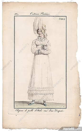 Le Journal des Dames et des Modes 1814 Costume Parisien N°1411 Horace Vernet