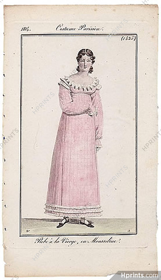 Le Journal des Dames et des Modes 1814 Costume Parisien N°1425 Horace Vernet