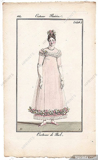 Le Journal des Dames et des Modes 1814 Costume Parisien N°1428 Horace Vernet, Ball Gown