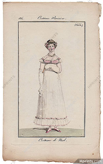 Le Journal des Dames et des Modes 1814 Costume Parisien N°1444 Horace Vernet, Ball Gown