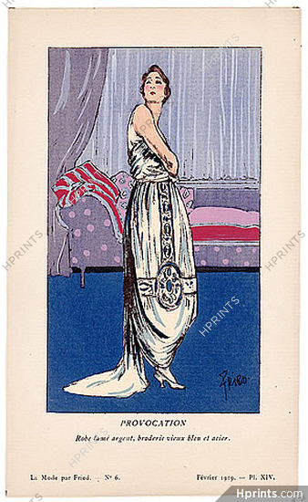 Fried 1919 Evening Gown, Decorative Arts, Pochoir