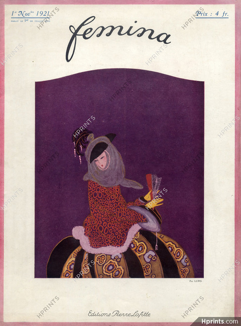 Charles Loupot 1921 Venice Costume, Femina Original Cover