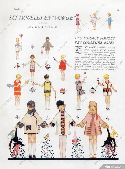Mignapouf 1924 Claire Avery, Children's fashion, Pulcinella