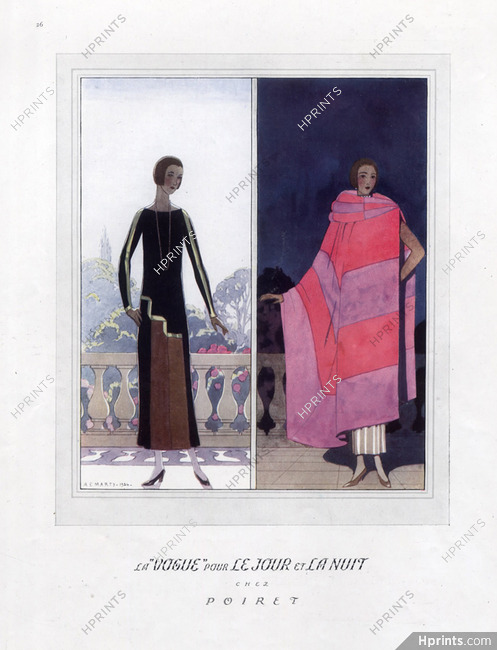 Paul Poiret 1924 Edouard Marty, Evening Gown — Clipping