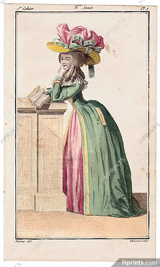 Magasin des Modes Nouvelles Françoises et Angloises 1786 cahier n°1, plate n°1, Desrais, Fitted Coat