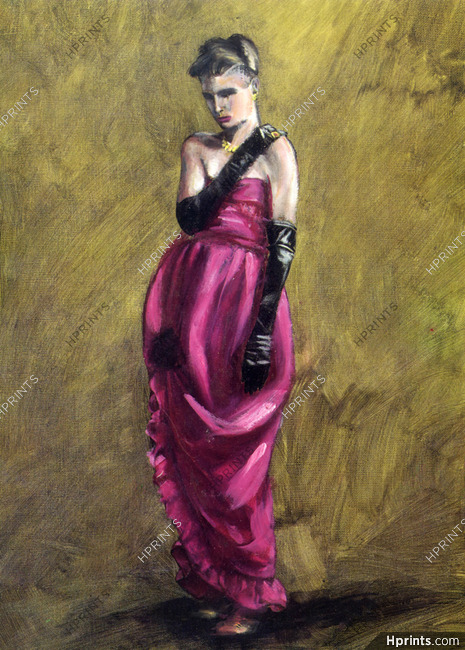 Givenchy 1982 Patrick Arlet, Pink Satin Evening Gown, Bulgari
