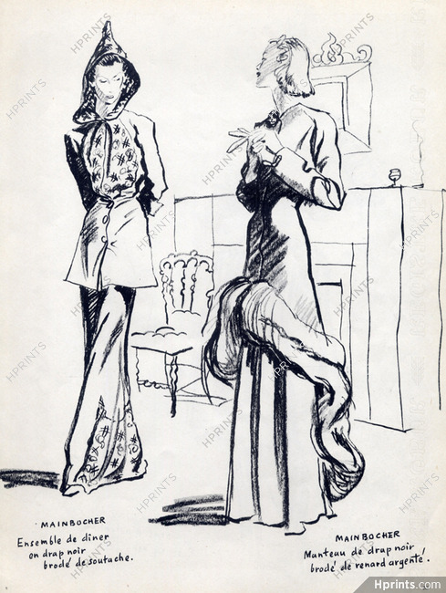 Mainbocher 1937 Diner Dress and Coat