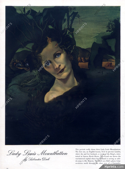 Salvador Dali 1940 Lady Louis Mountbatten, English Beauty, Portrait