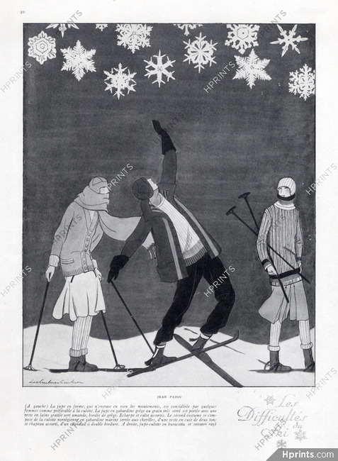 Jean Patou 1925 Winter Sports Fashion, Skiing, Lee Creelmann Erickson