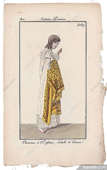 Le Journal des Dames et des Modes 1810 Costume Parisien N°1081 Cashmere