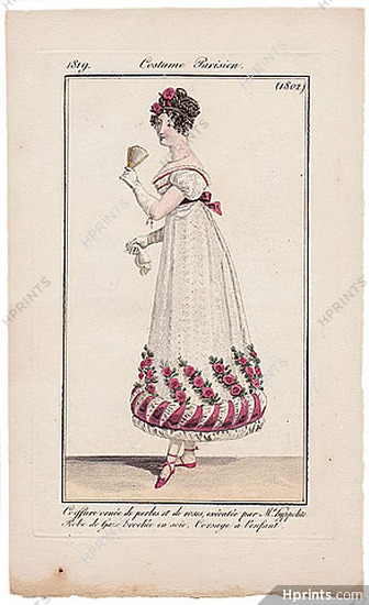Le Journal des Dames et des Modes 1819 Costume Parisien N°1802 Hyppolite Hairdresser