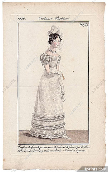 Le Journal des Dames et des Modes 1820 Costume Parisien N°1878 Albin Hairdresser