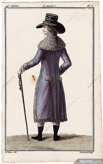 Magasin des Modes Nouvelles Françoises et Angloises 1787 cahier n°12, plate n°3, William, Man
