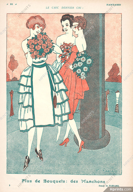 Fabien Fabiano 1920 New Fashion, the Flowers Muffs