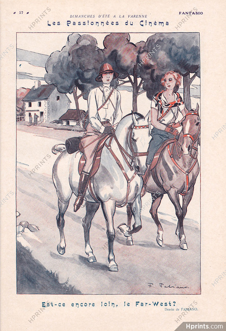 Fabien Fabiano 1924 Horse Riding