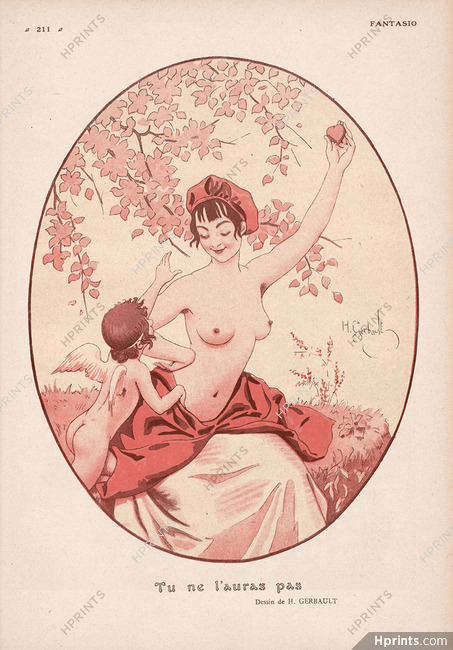Henry Gerbault 1917 Sexy Girl Topless